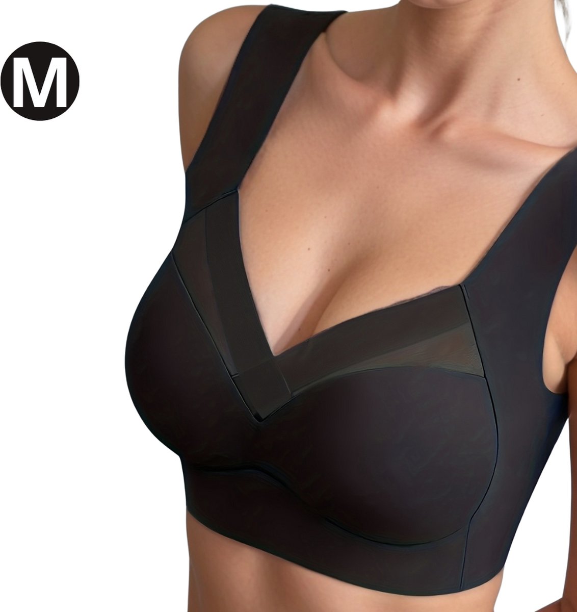 Nivard BH Zonder Beugel - Zonder Bandjes - Push-up Bh's - Comfort Bh - Zwart M