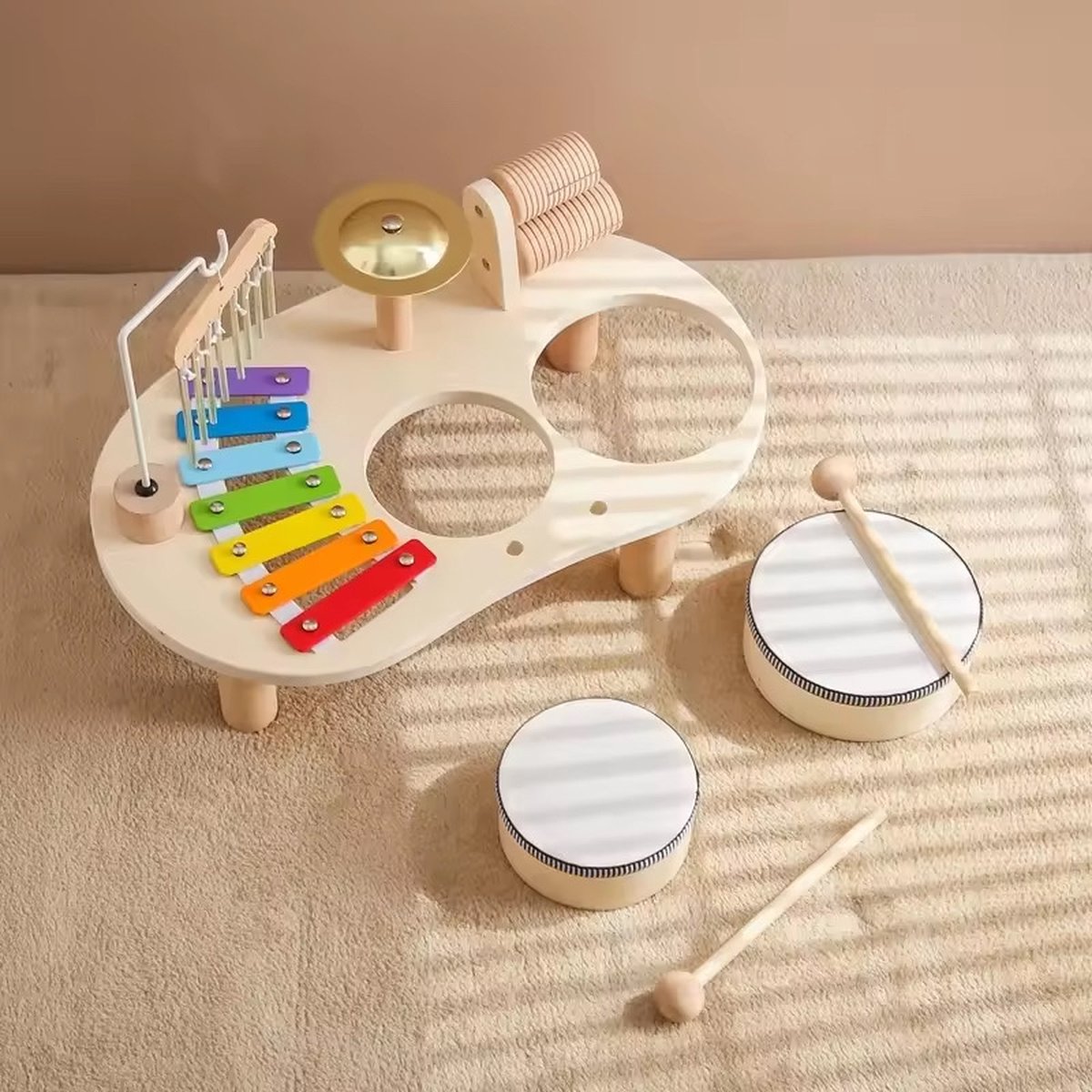 MiniMundo® 6-in-1 Kinder Drumstel & Muziektafel – Educatief Muziekspeelgoed – Cadeau voor Jongens & Meisjes — afbeelding 6