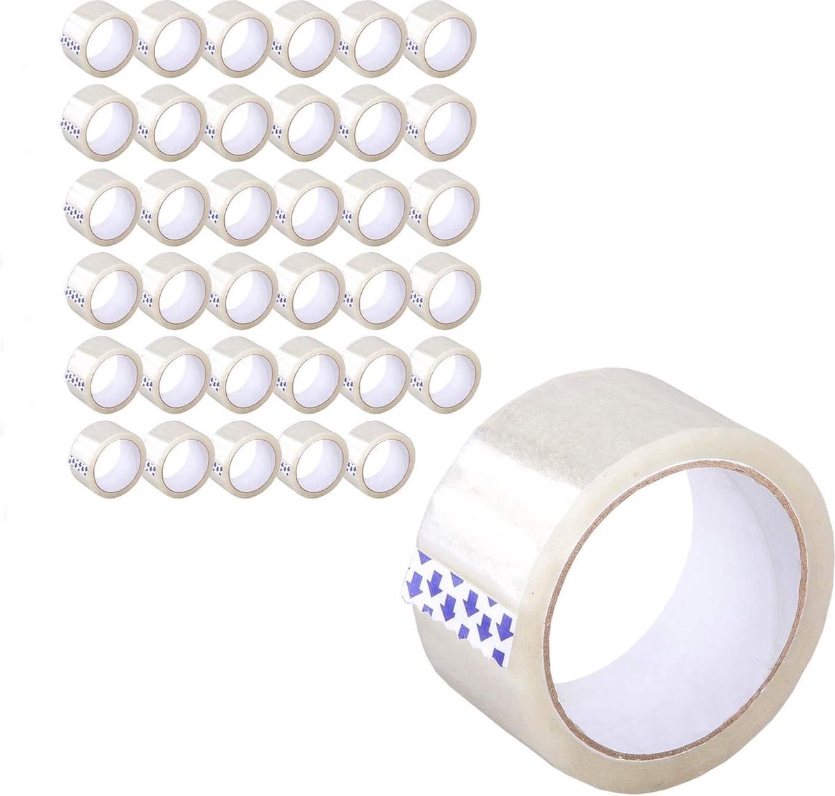 Transparante verpakkingstape - acrylkleefstof - 48 mm x 54 m - Pack van 36 stuks - doorzichtige PP-verpakkingsbanden
