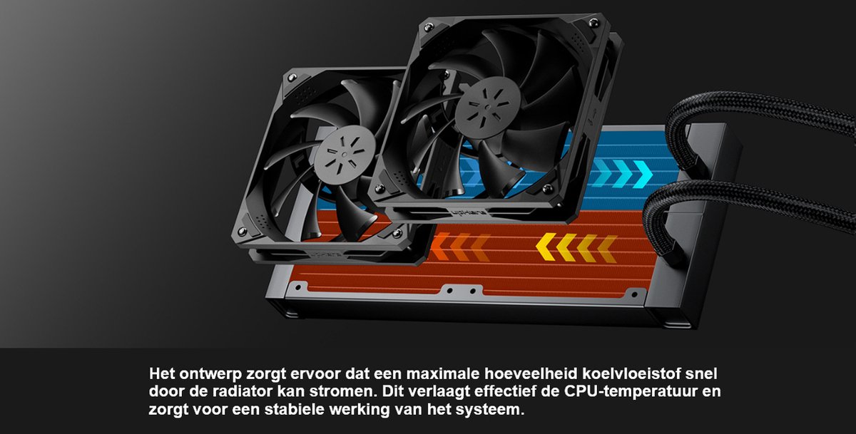 Aluminium Waterkoelingsradiator Met 10 Buizen En 120 Mm Ventilator – Zwart, Geschikt Voor CPU, Lasers En Schakelkasten