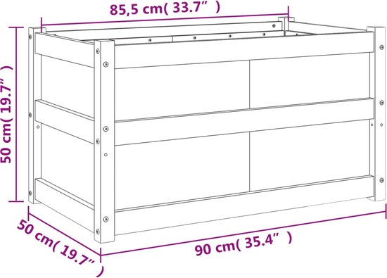 Jardinière en bois The Living Store - 90 x 50 x 50 cm - Pin Massief