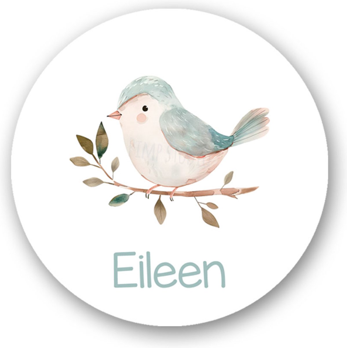 Sticker Vogeltje naam | Sticker | Vogeltje sticker | 40 mm | Sluitzegel | Sluitsticker | Naamsticker | Sluitstickers Pimp Studio