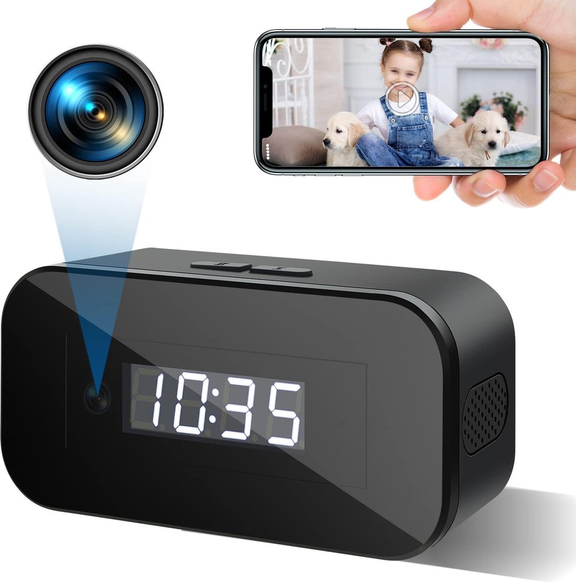 Spycam - Mini Bewakingscamera - Kleine Camera - Verborgen Camera - Spionage - Voor Thuis, Kantoor, Auto