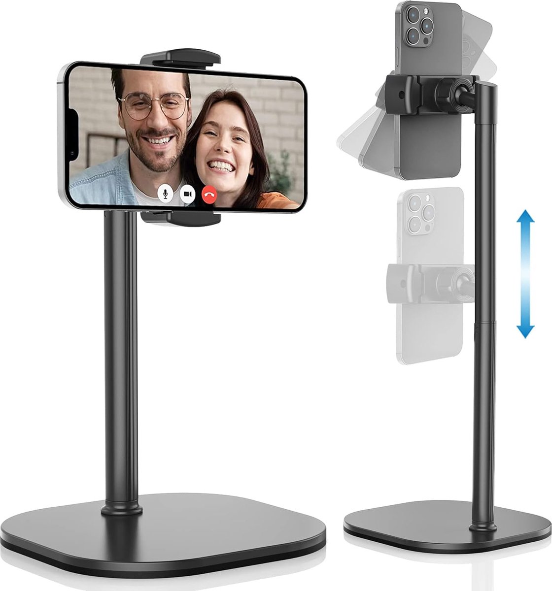 Verstelbare Telefoonstandaard voor Videogesprekken - Handige Smartphone Houder - Bureau Accessoire