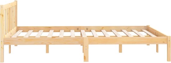 The Living Store Cadre de lit en bois de pin massif 140x200 cm - Cadre de lit - Cadre de lit - Cadre de lit - Cadres de lit - Lit - Lits - Lit simple - Lits simples - Lit simple