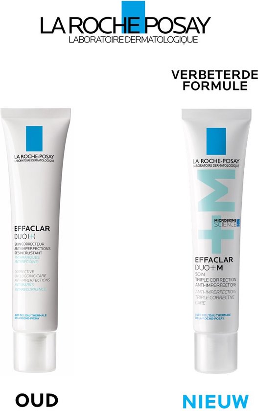 La Roche-Posay Effaclar Duo+M Crème - Nieuwe Formule - voor Vette, Onzuivere Huid met Neiging tot Acne - Helpt Puistjes en Onzuiverheden te Verminderen - met Salicylzuur - 40ml