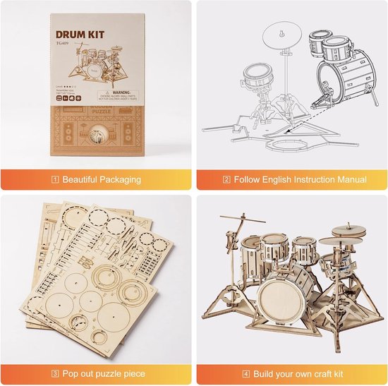 Robotime Rolife puzzles 3D en bois pour adultes - Kit de batterie