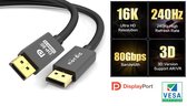 Câble NÖRDIC DP-620 Displayport 2.1 - Certifié VESA - UHBR20 - 80Gbps - 16K60Hz - HDR - HDCP2.2 - 2m