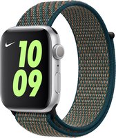 Apple Watch geweven sportbandje - Nike -  Voor Apple Watch 3/4/5/6/7/8/SE 38/40/41mm - Sequoia/Platina