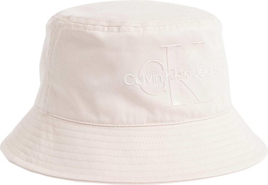 CALVIN KLEIN JEANS bucket hat met logo beige