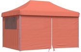 vidaXL - Partytent - inklapbaar - pop-up - met - 4 - zijwanden - terracottakleurig