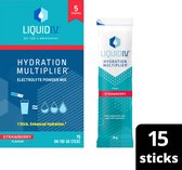 Liquid I.V. ® Hydration Multiplier ® Elektrolyten Poeder - Strawberry Flavour - gemakkelijk te openen stick, gebruik met 500 ml water - 12 x 15 sticks