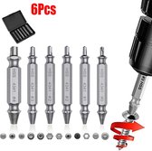 TLVX Kit de retrait de Vis desserrées - 6 pièces - Kit d'extraction de vis - Retirez rapidement et facilement les vis desserrées - Retirez les vis desserrées - Retirez les vis cassées - Retirez les vis coincées