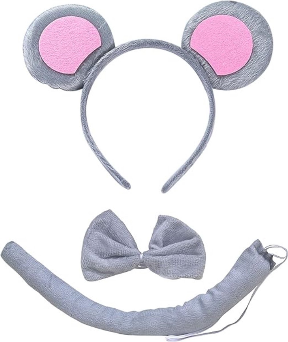 Muizen Oren - Hoofdbanden - Kinderen - Feestaccessoires Perfect voor feestjes en cosplay! Deze dierenkostuumset met muisoren, staart en hoofdband maakt elke verjaardag, carnaval of kerstfeest extra speciaal voor kinderen.