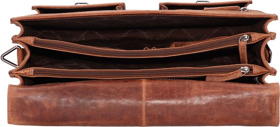 GreenLand Nature Cuir Mallette Sac à épaule Montana Briefcase Brown Brun
