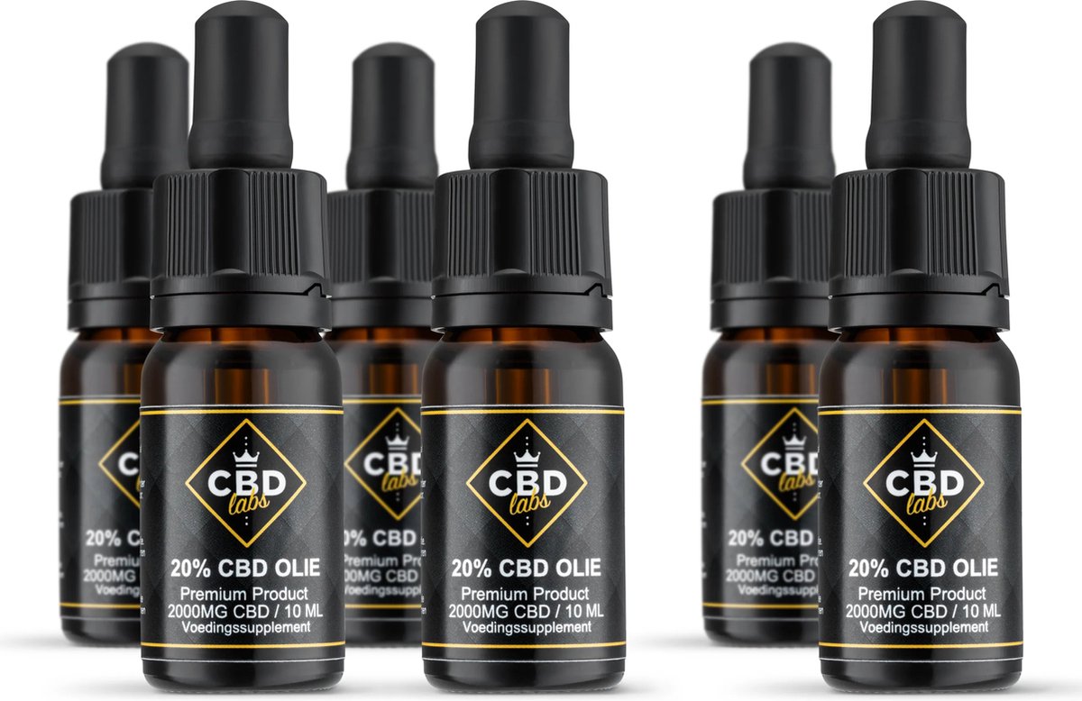 Goedkoopste CBDLabs CBD Olie 20 - 2000MG CBD - 10 ml - Vegan - Op Basis van Biologische Hennepzaad Olie - 100 Natuurlijk - Circa 200 Druppels - Premium Product - Aanbieding 4 2 Gratis!