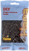 Hama midi chocoladebruin (warm bruin) strijkkralen, zakje met 1.000 stuks normale strijkparels (creatief knutselen met kralen, cadeau idee voor kinderen)