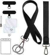 2 Stuks Nek en Pols Lanyard Sleutelhanger Keycord met Badgehouder - Universeel Telefoonkoord/Telefoonketting - Pashouder/Kaarthouder met Keykoord - Houder voor Kaart/Sleutels - Telefoon/GSM Koord - Sleutelkoord -Transparant ID Pashouder Ketting