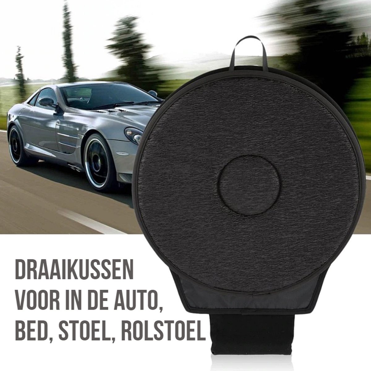 Goedkoopste Allernieuwste.nl® Draaikussen Instaphulp Auto Draaischijf - Rolstoelkussen - Antislip - kleur BRUIN - 52 x 40 cm