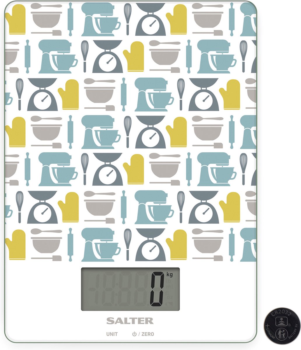 Salter Digitale Keukenweegschaal - 5 Kg, Slim Glazen Platform