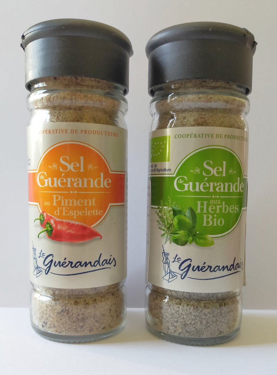 Goedkoopste Set Keltisch zeezout zeezout met biologische kruiden en zeezout met Espelette peper - Le Guérandais - 100 Frans zeezout