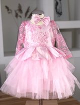 Feestjurk-jurk meisje-kleedje roze-communie jurkje-babyjurkje-fotoshoot kleding meisje-bruidskleding kind-bruidsjurk meisje-jurk Evi (mt 92/98)