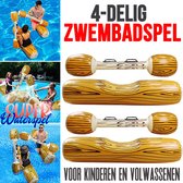 Allernieuwste.nl® SET Opblaasbaar Boomstam Zwembadspel 4-delig - Zwembad Spel - Strand Zee ZwembadSpeelgoed - Waterplezier - Vakantie - Tot 80 kg - 4 delig