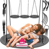 tectake® - Nestschommel - Mandschommel - Draagvermogen van max. 300 kg - Schommel voor kinderen en volwassenen - Tuinschommel voor buiten of hangstoel voor binnen - Speelgoed voor in de tuin of kinderkamer - Ø 100 cm