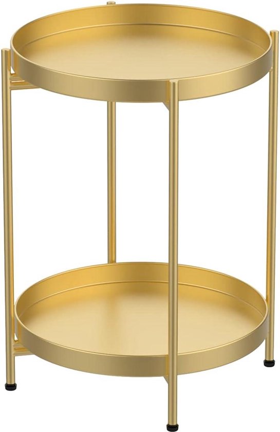 WOLTU BTS17rs Ronde salontafel met 2 afneembare planken, lage tafel