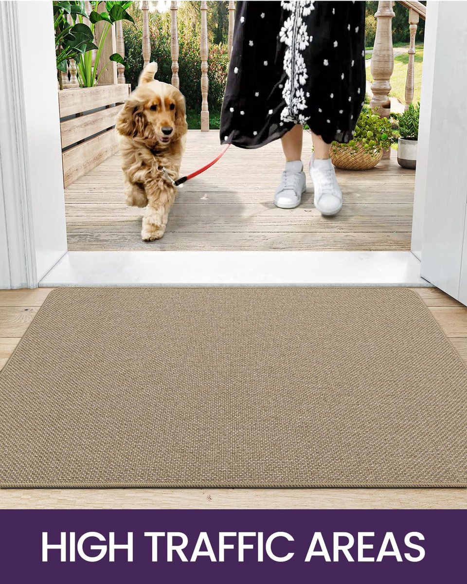 Ultradunne Deurmat 80x40 Cm - Antislip & Absorberend, Past Onder Deur, Geruit Design