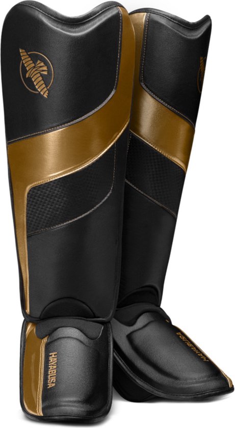 Protège- Protèges-tibias Hayabusa T3 Full-Back - Zwart / Or - Taille S