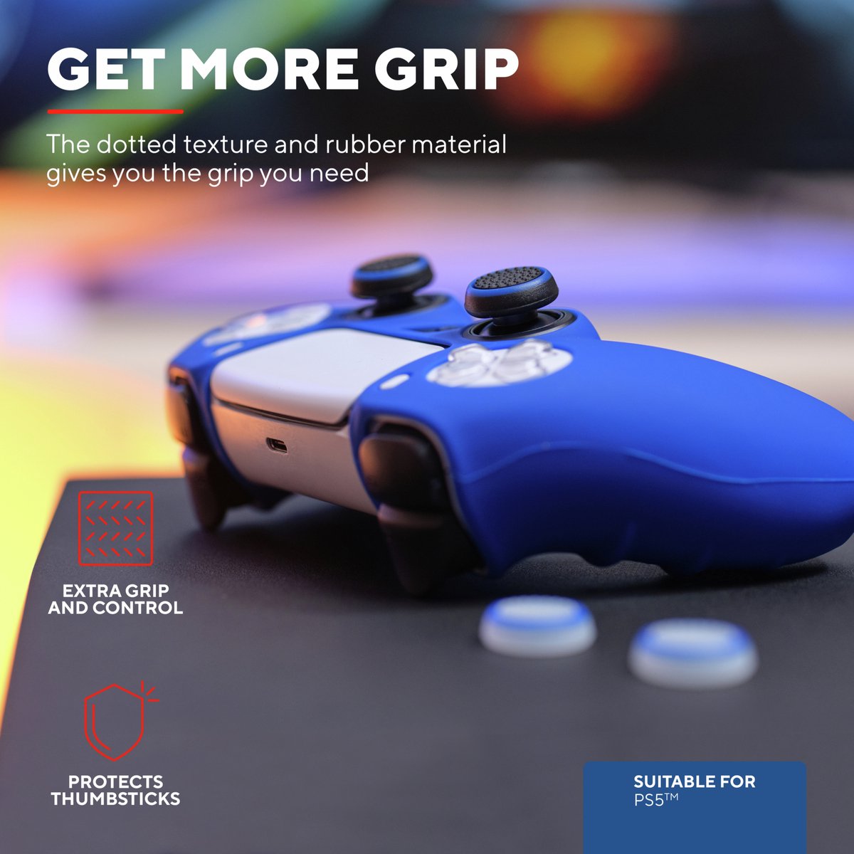 Bol.com Trust GXT266 Duimgrepen - 4 pack - Grip en Controle - PS5 - Zwart en Wit aanbieding