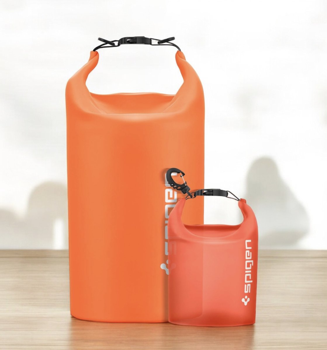 Shield Waterdichte Tas Set [20L+2L] Dry Bag Rugzak Pouch voor Strand Zwemmen Camping Varen Kajakken -Sunset Orange