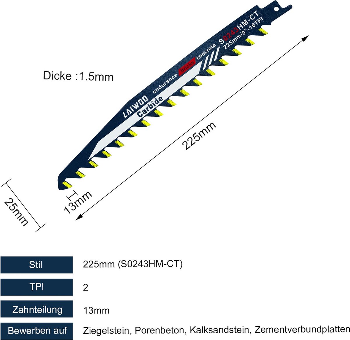Bosch 2.608.650.354 Reciprozaagblad | Baksteen, cellenbeton en cement | 240 mm | Online