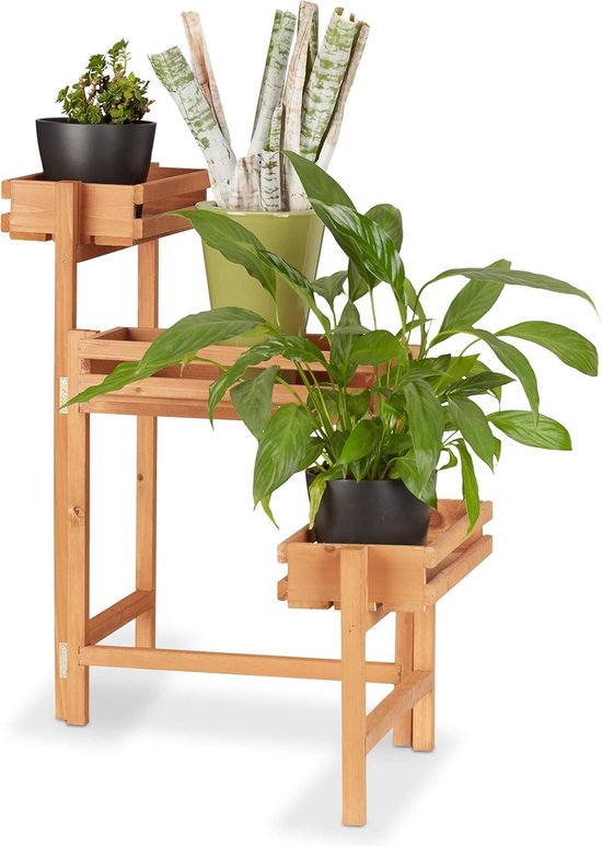 Plantentrap - Bamboe - Vierkante - Bruine - Lichtbruine - Goedkope