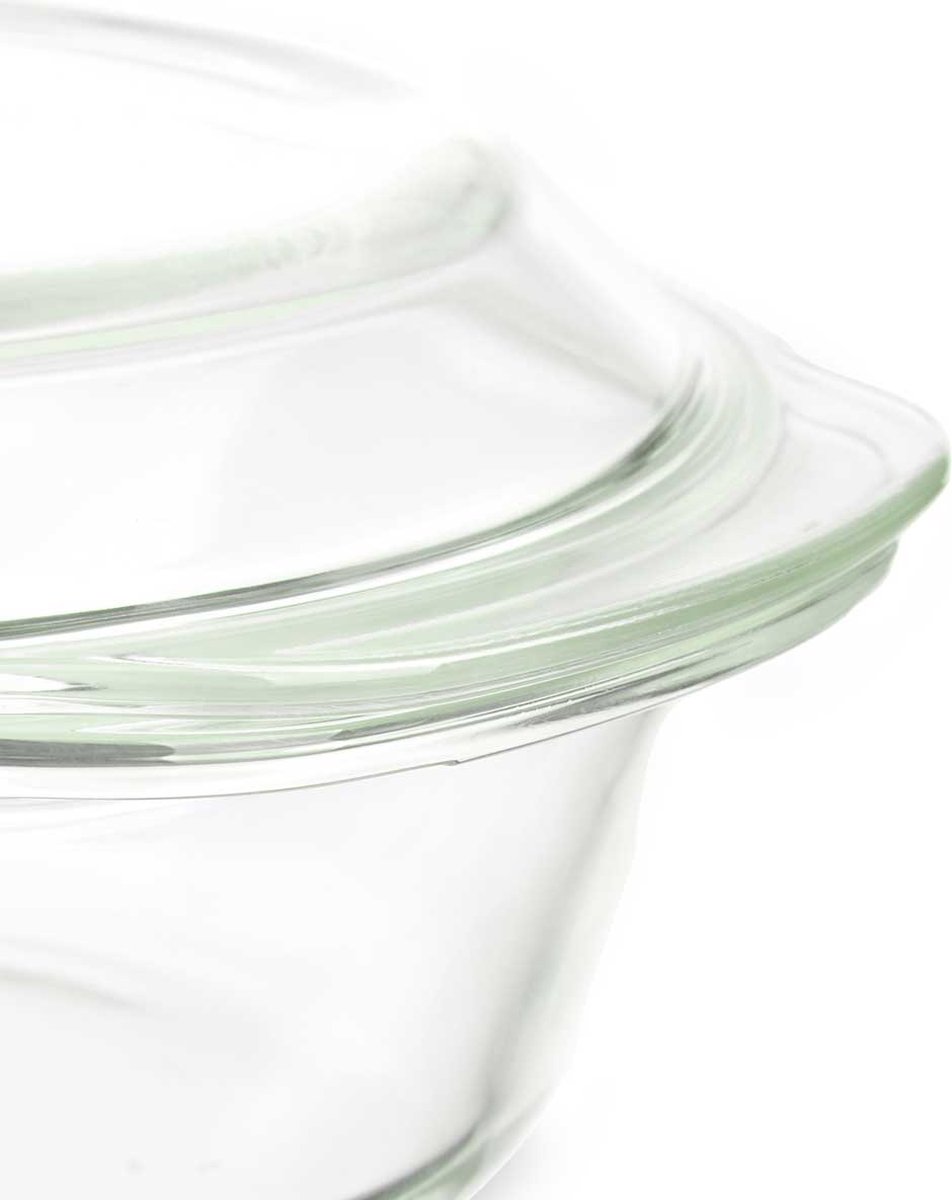 Ronde hittebestendige schaal met deksel, 2 l