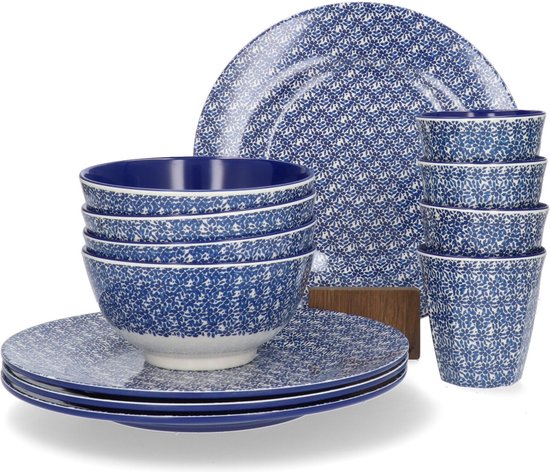 Set De Vaisselle Camping Bo-Camp 16 Pièces - Assiettes Et Couverts En Mélamine