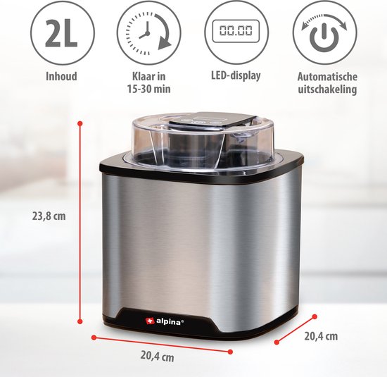 Vpcok Direct Sorbetière Turbine à Glace, Sorbetière Électrique, Machine
