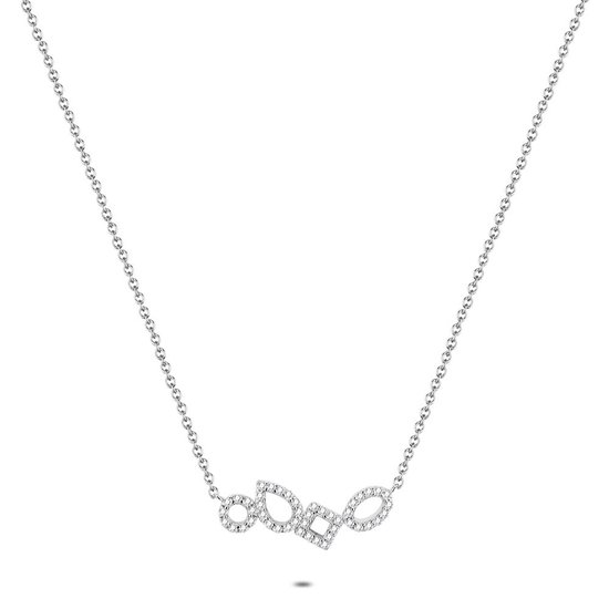 Collier Twice As Nice en argent, 4 formes différentes, pierres 40 cm+5 cm