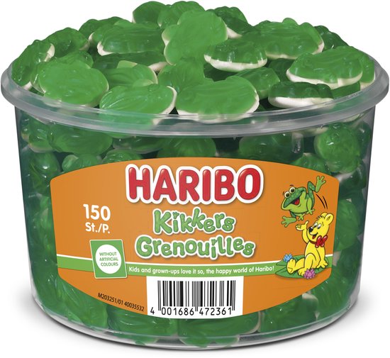 Haribo Kikkers - snoep met schuim - 150 stuks silo