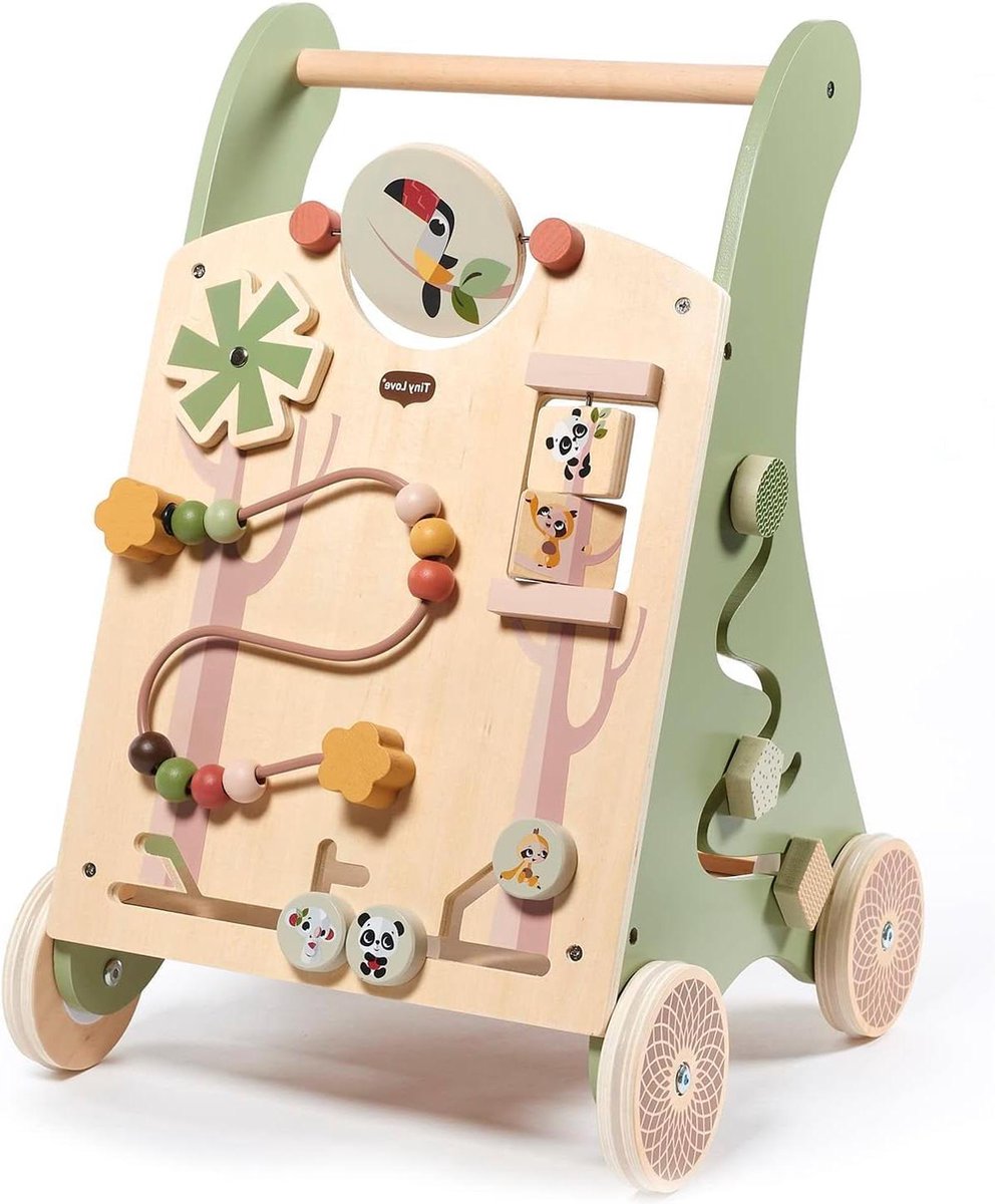 Loopwagen Educatief Houten Activiteiten Motoriek Cognitieve Ontwikkeling Natuurlijk Ontwerp Boho Chic 18+ maanden Loopwagen