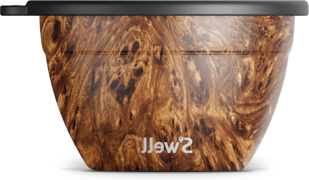 Salade Bowl Kit Teakwood 1.9L Lunch Box met Condiment Container Verwijderbaar Dienblad Lekvrij Vaatwasmachinebestendig