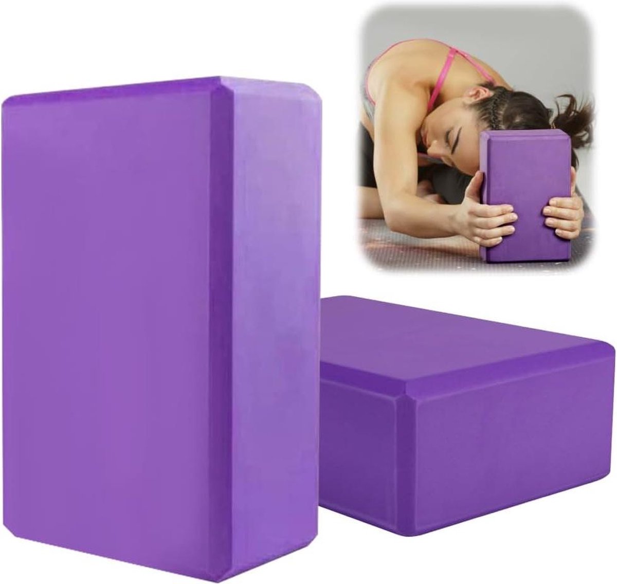 2-delige set antislip yogablokken - perfecte ondersteuning voor beginners en gevorderden - yoga pilates training - hoogwaardige blokken voor pilates, meditatie, fitness