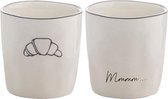 Gusta - Mok ENJOYABLES - Keramiek - Wit - Set van 2