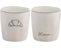 Gusta - Mok ENJOYABLES - Keramiek - Wit - Set van 2