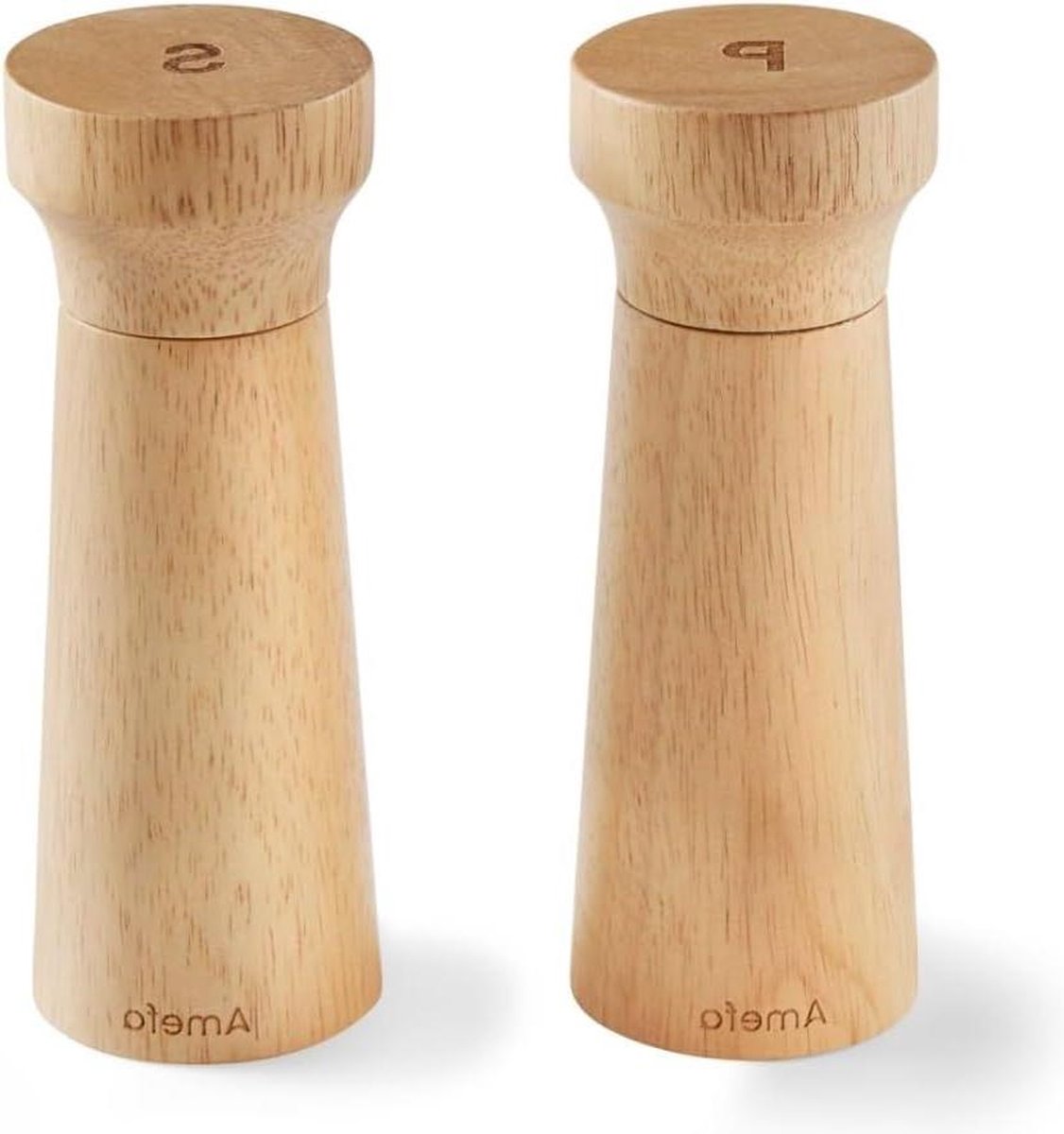 Zout- en pepermolen van hout Bruin keramisch maalwerk Kruidenmolen voor zout en peper 15 cm Ongevuld