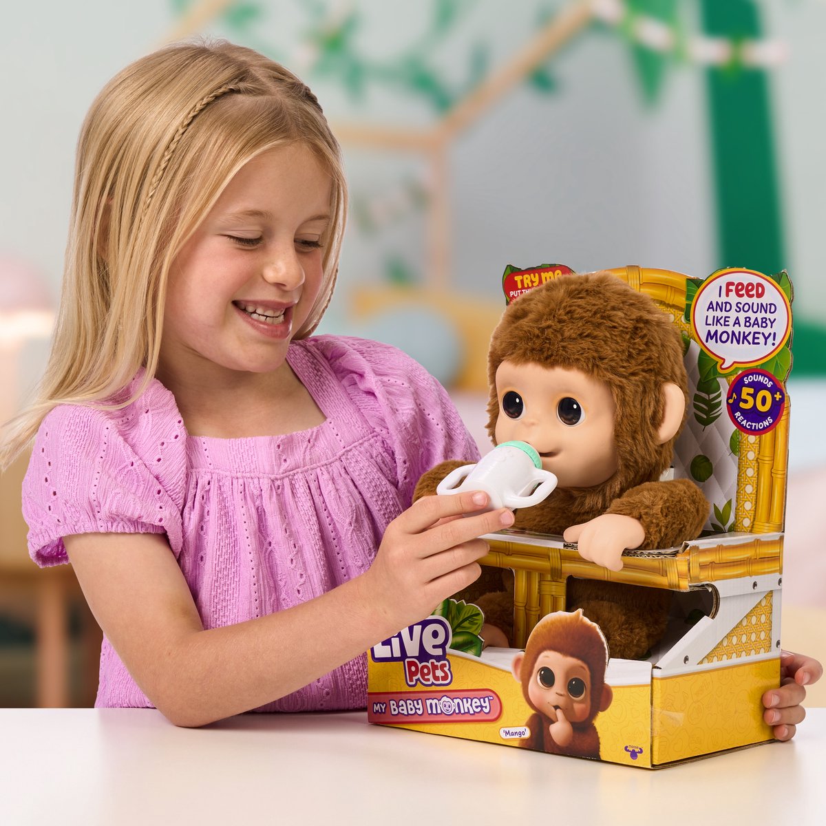 Little Live Pets - My Baby Monkey Mango - Interactieve knuffelaap — afbeelding 2