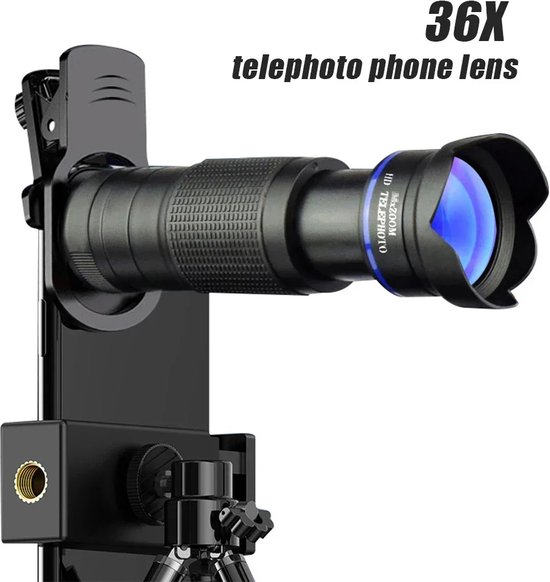 Foto: 4 in 1 telelens macro en fisheye lens kit voor smartphone 36x telephoto geschikt voor iphone samsung smartphone camera lens smartphone lenzen telelens voor telefoon