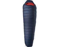LOWLAND OUTDOOR - KIBO -5 - Donzen mummy slaapzak  -5°C - 1195 gr - 225x80 cm - Navy Blauw / Oranje
