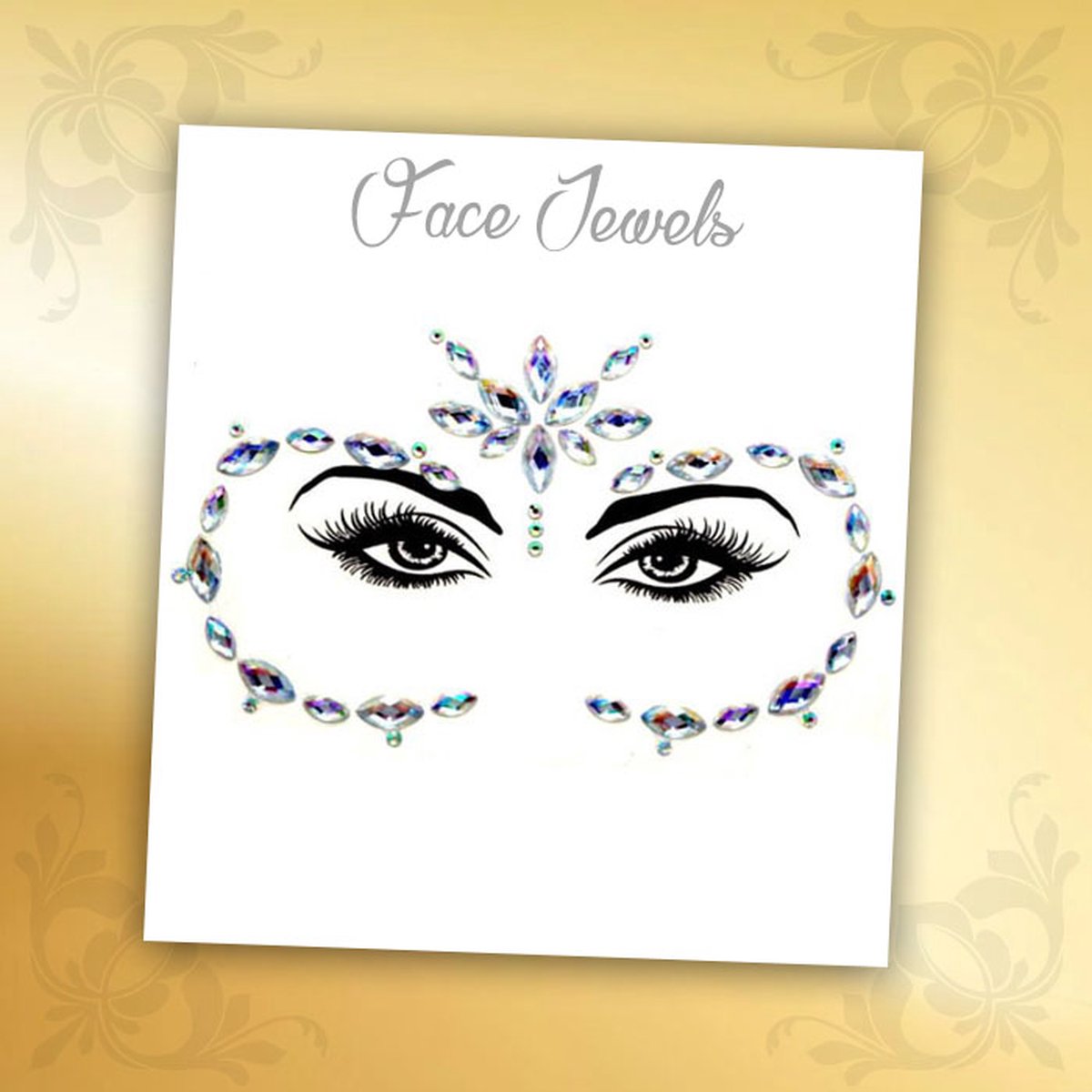 Glitter Face Jewels Diamant - Festival Zilver Glitters - Steentjes Strass met Plaklaag - Plak Diamantjes voor Lichaam en Gezicht - Rhinestone Diamonds Gems Euphoria - Versiering Make-up